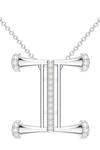 Shop_Kicky & Perky_Silver Plated Designer Moissanite Pendant Necklace _at_Aza_Fashions