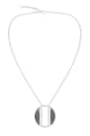Buy_Kicky & Perky_Silver Plated Contemporary Moissanite And Labradorite Pendant Necklace _at_Aza_Fashions