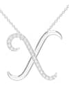 Shop_Kicky & Perky_Silver Plated Moissanite Pendant Necklace _at_Aza_Fashions