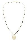 Shop_Kicky & Perky_Gold Plated Moissanite Pendant Necklace _at_Aza_Fashions