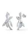 Buy_Kicky & Perky_Silver Plated Stones Designer Moissanite Stud Earrings _at_Aza_Fashions