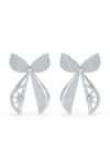 Shop_Kicky & Perky_Silver Plated Diamonds Designer Moissanite Dangler Earrings _Online_at_Aza_Fashions