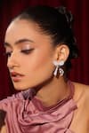Buy_Kicky & Perky_Silver Plated Diamonds Designer Moissanite Dangler Earrings _at_Aza_Fashions