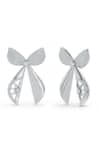 Shop_Kicky & Perky_Silver Plated Diamonds Designer Moissanite Dangler Earrings _at_Aza_Fashions