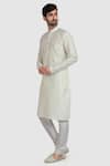 Shop_Arihant Rai Sinha_Off White Designer Silk Kurta Set _at_Aza_Fashions