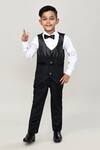 Buy_Petite Pomme_Black Velvet, Cotton Sequins Boys 3-piece Waistcoat Suit_at_Aza_Fashions