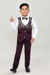 Buy_Petite Pomme_Purple Velvet, Cotton Sequins Boys 3-piece Waistcoat Suit_at_Aza_Fashions