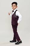 Shop_Petite Pomme_Purple Velvet, Cotton Sequins Boys 3-piece Waistcoat Suit_Online_at_Aza_Fashions