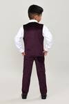 Shop_Petite Pomme_Purple Velvet, Cotton Sequins Boys 3-piece Waistcoat Suit_at_Aza_Fashions
