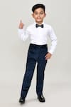 Arihant Rai Sinha_Turquoise Velvet, Cotton Boys Waistcoat Suit Set _Online_at_Aza_Fashions