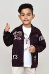 Buy_Petite Pomme_Wine Cotton Embroidery Boys Full Sleeves Jacket And Trouser Set
