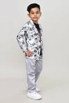 Shop_Petite Pomme_Gray Cotton Printed Blazer Set With T-shirt And Trouser_Online_at_Aza_Fashions