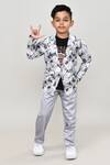 Buy_Petite Pomme_Gray Cotton Printed Blazer Set With T-shirt And Trouser_at_Aza_Fashions