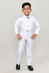 Petite Pomme_White Cotton Printed Waistcoat Suit For Boys _at_Aza_Fashions