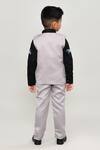 Shop_Petite Pomme_Black Cotton Boys 3-piece Waistcoat Suit_at_Aza_Fashions