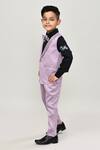 Buy_Arihant Rai Sinha_Black Cotton, Polyester Boys 3-piece Waistcoat Suit _Online_at_Aza_Fashions