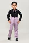 Shop_Arihant Rai Sinha_Black Cotton, Polyester Boys 3-piece Waistcoat Suit _Online_at_Aza_Fashions