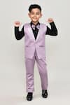 Buy_Arihant Rai Sinha_Black Cotton, Polyester Boys 3-piece Waistcoat Suit 