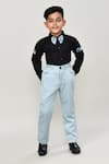 Shop_Arihant Rai Sinha_Blue , Satin Boys 3-piece Waistcoat Suit _Online_at_Aza_Fashions