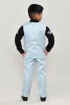 Shop_Arihant Rai Sinha_Blue , Satin Boys 3-piece Waistcoat Suit _at_Aza_Fashions