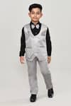 Petite Pomme_Black Cotton Boys 3-piece Waistcoat Suit_at_Aza_Fashions