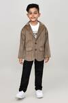 Shop_Arihant Rai Sinha_Brown Velvet, Cotton, Polyester Designer Boys Suit Set _Online_at_Aza_Fashions