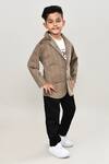 Arihant Rai Sinha_Brown Velvet, Cotton, Polyester Designer Boys Suit Set _at_Aza_Fashions