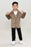 Buy_Arihant Rai Sinha_Brown Velvet, Cotton, Polyester Designer Boys Suit Set _at_Aza_Fashions