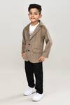Buy_Arihant Rai Sinha_Brown Velvet, Cotton, Polyester Designer Boys Suit Set 