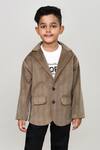 Shop_Arihant Rai Sinha_Brown Velvet, Cotton, Polyester Designer Boys Suit Set 