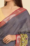 Naintara Bajaj_Purple Chanderi, Cotton Abstract Floral Detailed Saree With Running Blouse _at_Aza_Fashions