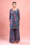 Buy_Samyukta Singhania_Multi Color Georgette Embroidery Digital Printed Kurta Set _Online_at_Aza_Fashions