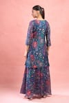 Shop_Samyukta Singhania_Multi Color Georgette Embroidery Digital Printed Kurta Set _at_Aza_Fashions