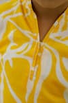 Shop_Samyukta Singhania_Yellow Cotton Pine Print Kurta Set _Online_at_Aza_Fashions