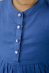 Buy_Samyukta Singhania_Blue Cotton Sequins, Embroidery Fish Peplum Set _Online_at_Aza_Fashions