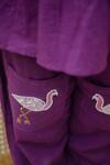 Petite Pomme_Purple Cotton Embroidery Flamingo Charm Peplum Set _Online_at_Aza_Fashions