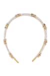 Shop_Nazaakat By Samara Singh_Gold Stones, Pearls Polki And Japanese Hair Band _at_Aza_Fashions