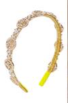 Shop_Nazaakat By Samara Singh_Gold Pearls Polki And Hair Band _at_Aza_Fashions