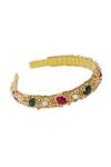 Buy_Samyukta Singhania_Gold Pearls Polki And Hair Band _Online_at_Aza_Fashions
