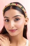 Buy_Samyukta Singhania_Gold Pearls Polki And Hair Band _at_Aza_Fashions