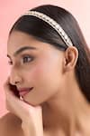 Nazaakat By Samara Singh_Gold Pearls Polki And Hair Band _at_Aza_Fashions