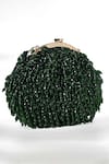 Nazaakat By Samara Singh_Green Beads Velvet Hand-embellished Clutch Bag _Online_at_Aza_Fashions