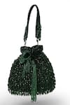 Nazaakat By Samara Singh_Green Embroidery, Beads Designer Hand Potli Bag _Online_at_Aza_Fashions