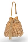 Shop_Nazaakat By Samara Singh_Gold Embroidery, Beads Hand Potli Bag _at_Aza_Fashions