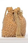 Nazaakat By Samara Singh_Gold Embroidery, Beads Hand Potli Bag _Online_at_Aza_Fashions