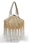Nazaakat By Samara Singh_Gold Embroidery, Beads Designer Handbag With Fringe Embellishments _Online_at_Aza_Fashions