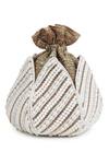 Shop_Nazaakat By Samara Singh_White Embroidery, Beads Designer Potli Bag _at_Aza_Fashions
