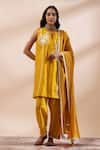 Buy_Kyra by Bhavna_Mustard Yellow Kurta Set With Dupatta _at_Aza_Fashions