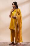 Buy_Kyra by Bhavna_Mustard Yellow Kurta Set With Dupatta _Online_at_Aza_Fashions