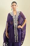 Buy_Prisho_Purple Zardozi Embroidered Jacket Skirt Set _Online_at_Aza_Fashions